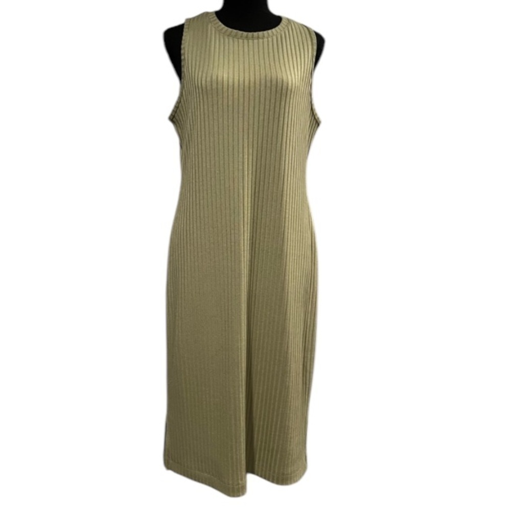 🆕 NINE WEST Tank Dress Ribbed Size Large Sage Green